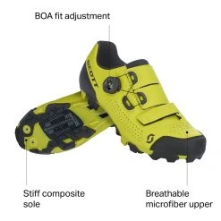 Top 10 👍 Scott Mountain Bike Shoes MTB Team Boa Cycling Shoe Men's 🔥 -Bike Footwear Sales 2022 YELBLA D3